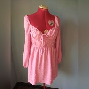 New Valentine's Day Date Night Dress Pink Mini Dress Party Dance Sweetheart Cut